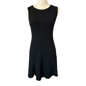 Banana Republic Sleeveless Sheath Dress Women's Size Small Black Stretch Flowy